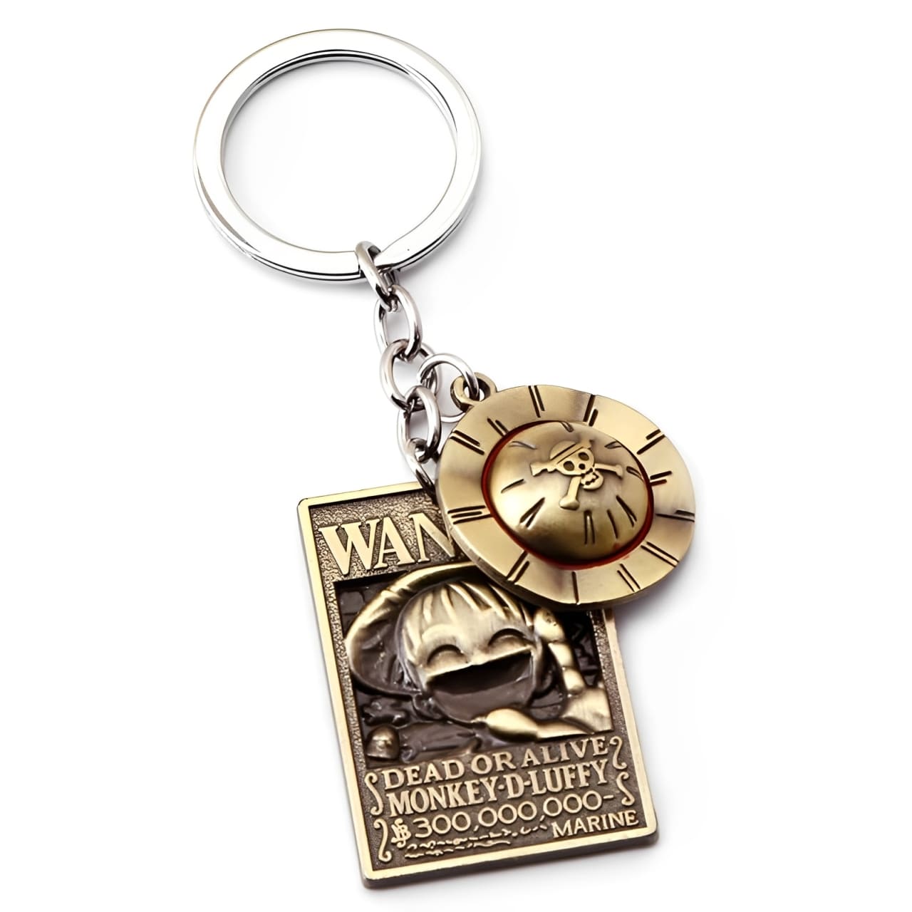 porte cles one piece mugiwara wanted monkey luffy