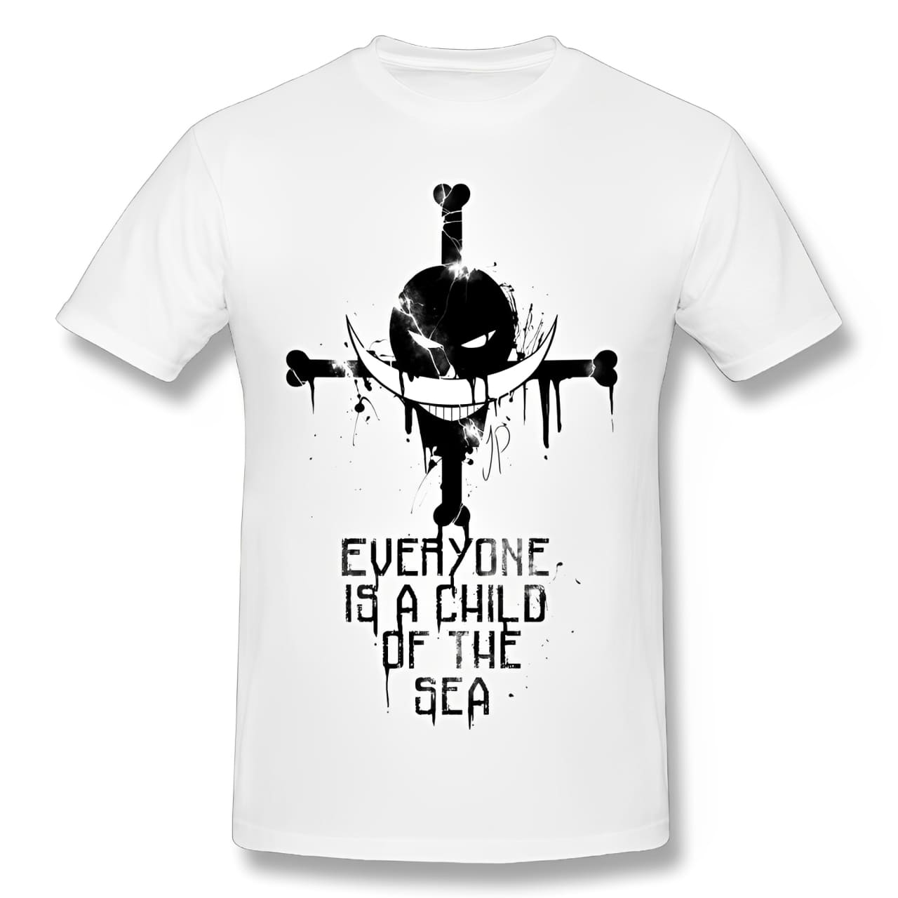 t shirt one piece barbe blanche logo blanc