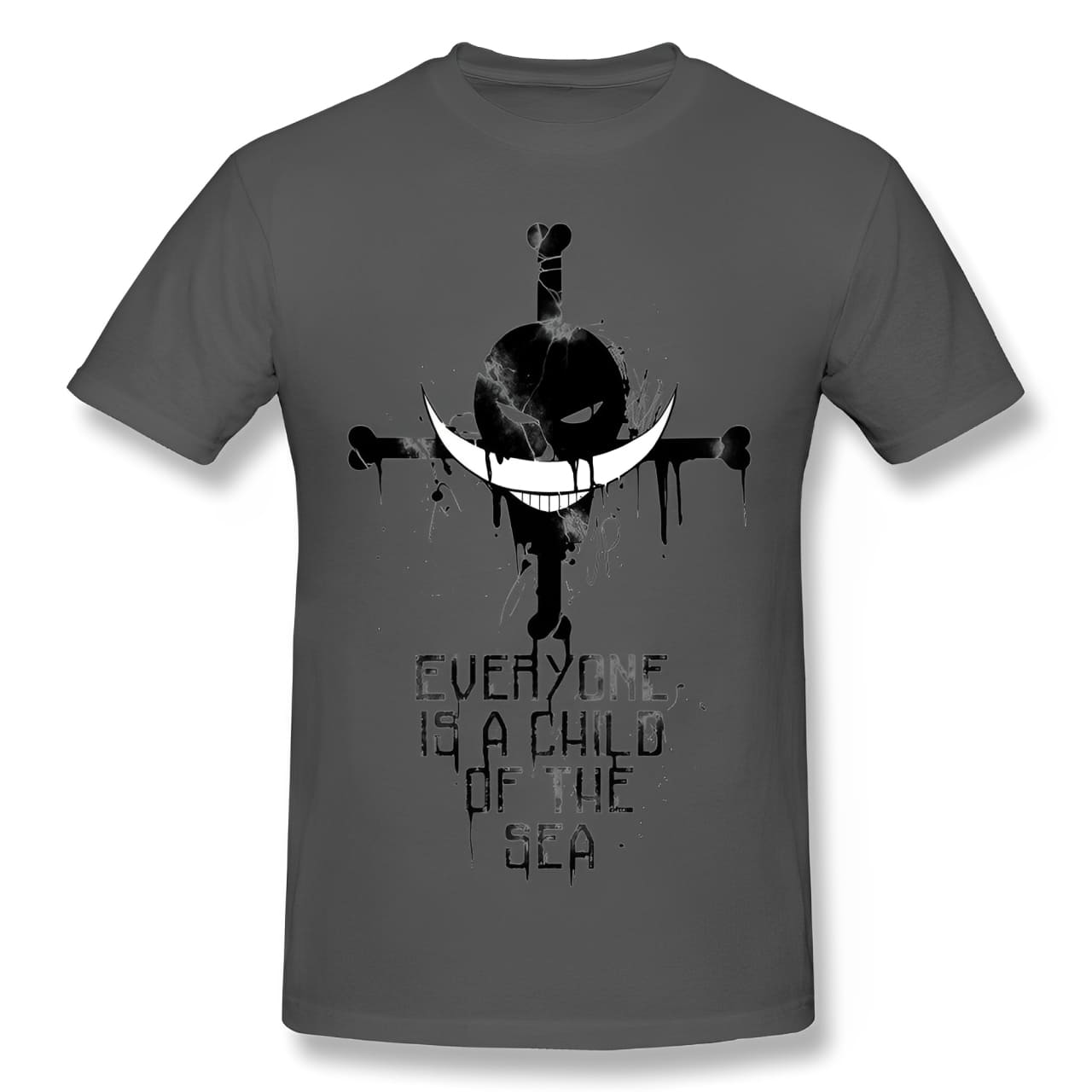 t shirt one piece barbe blanche logo gris fonce