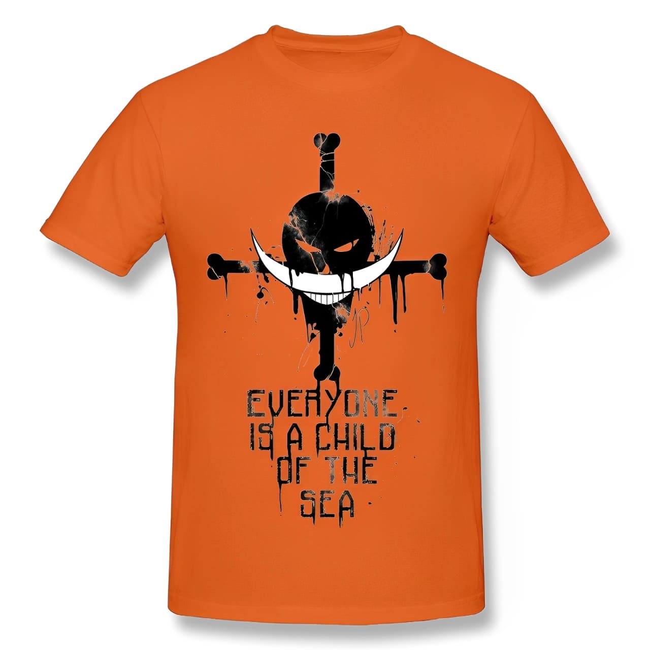t shirt one piece barbe blanche logo orange