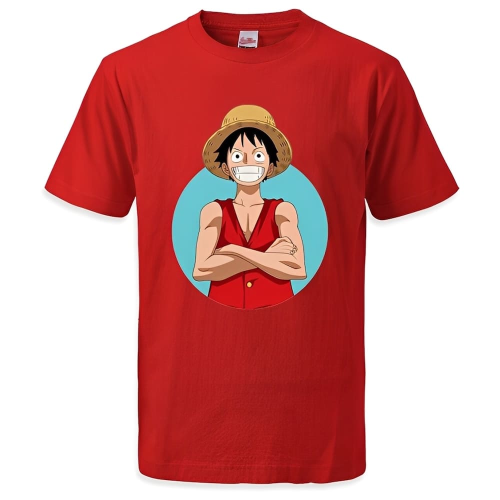 t shirt one piece monkey luffy stand rouge