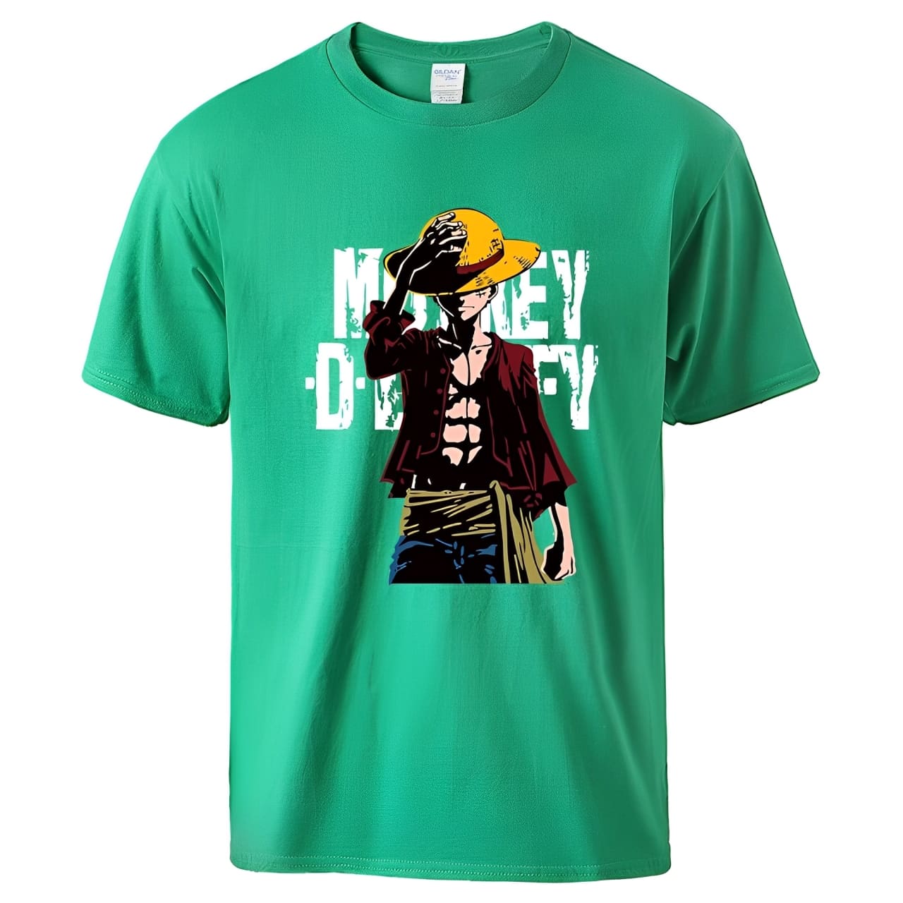 t shirt one piece monkey luffy vert