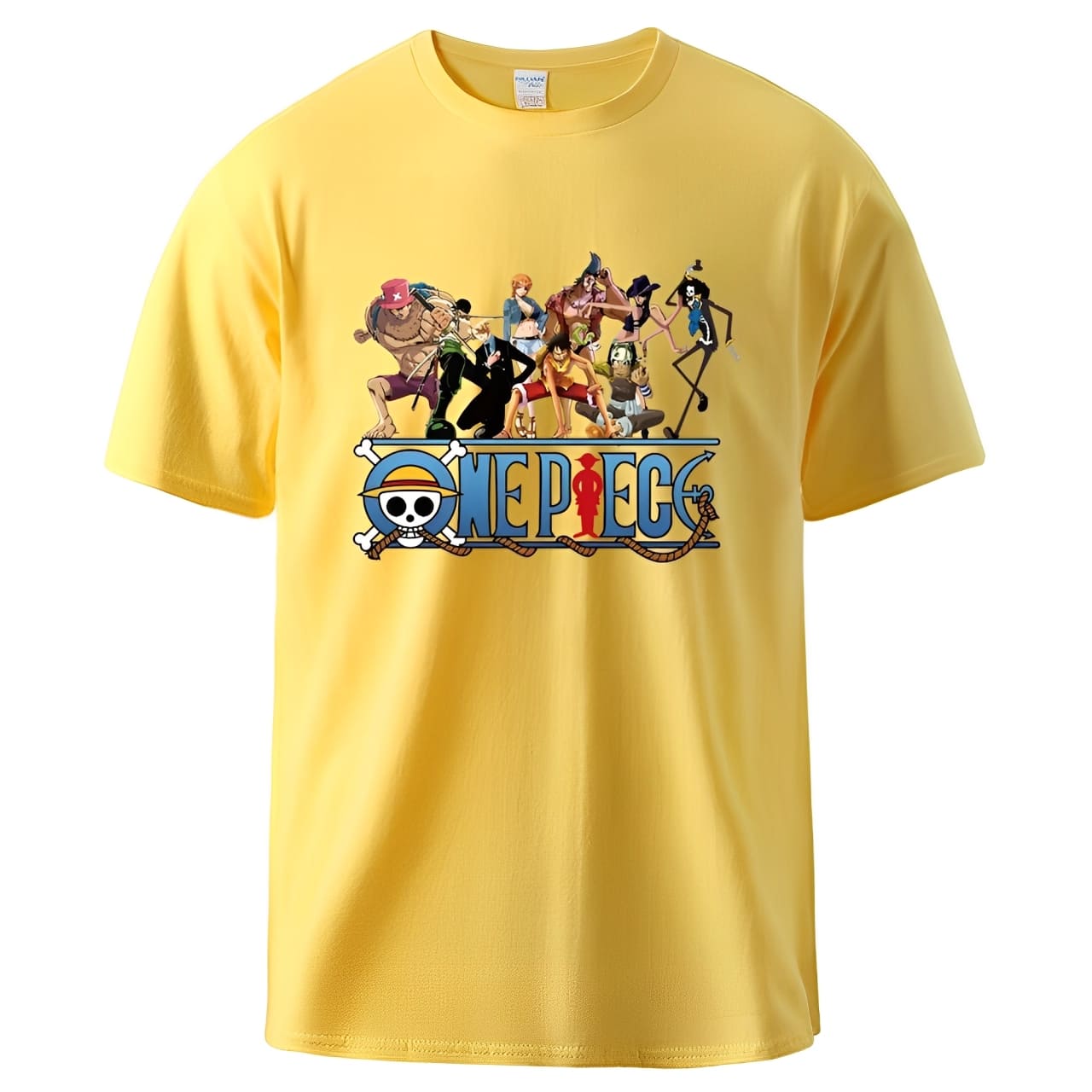 t shirt one piece nakama jaune