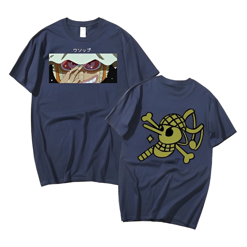 t shirt one piece usopp bleu marine