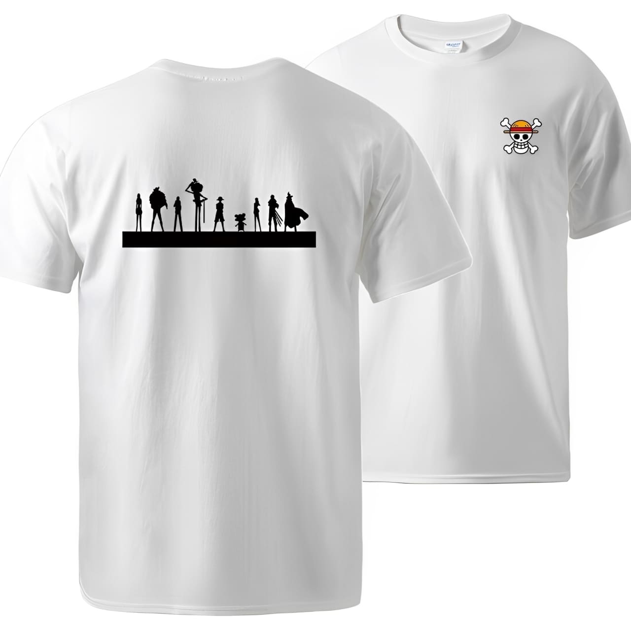 t shirt one piece mugiwara shadows blanc