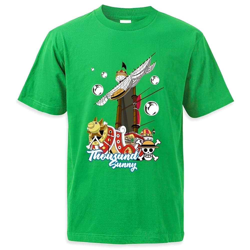 t shirt one piece thousand sunny bubble green