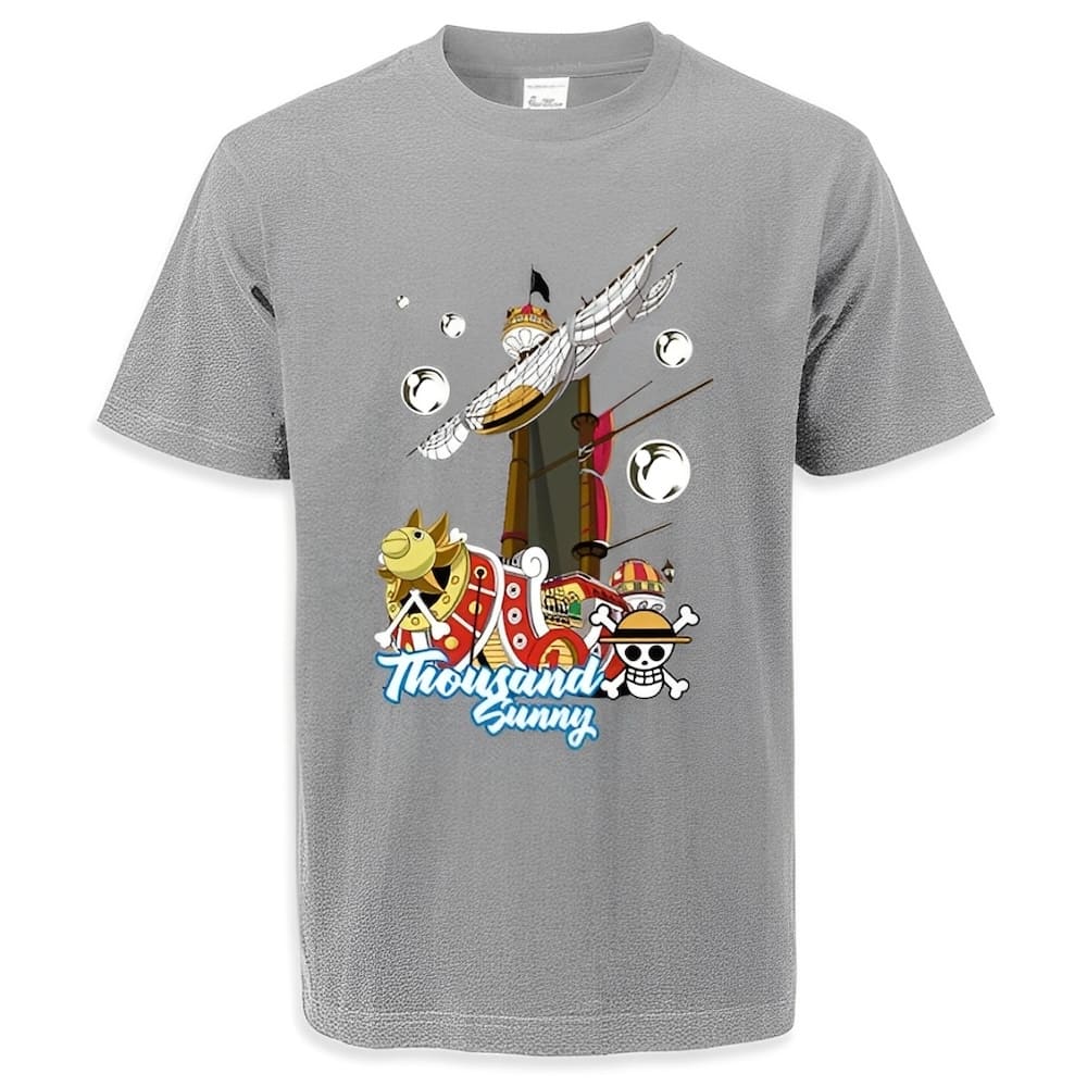 t shirt one piece thousand sunny bubble grey
