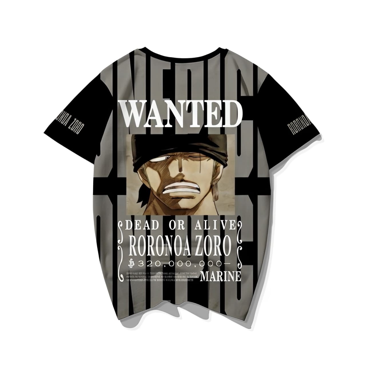 t shirt one piece wanted roronoa zoro 3