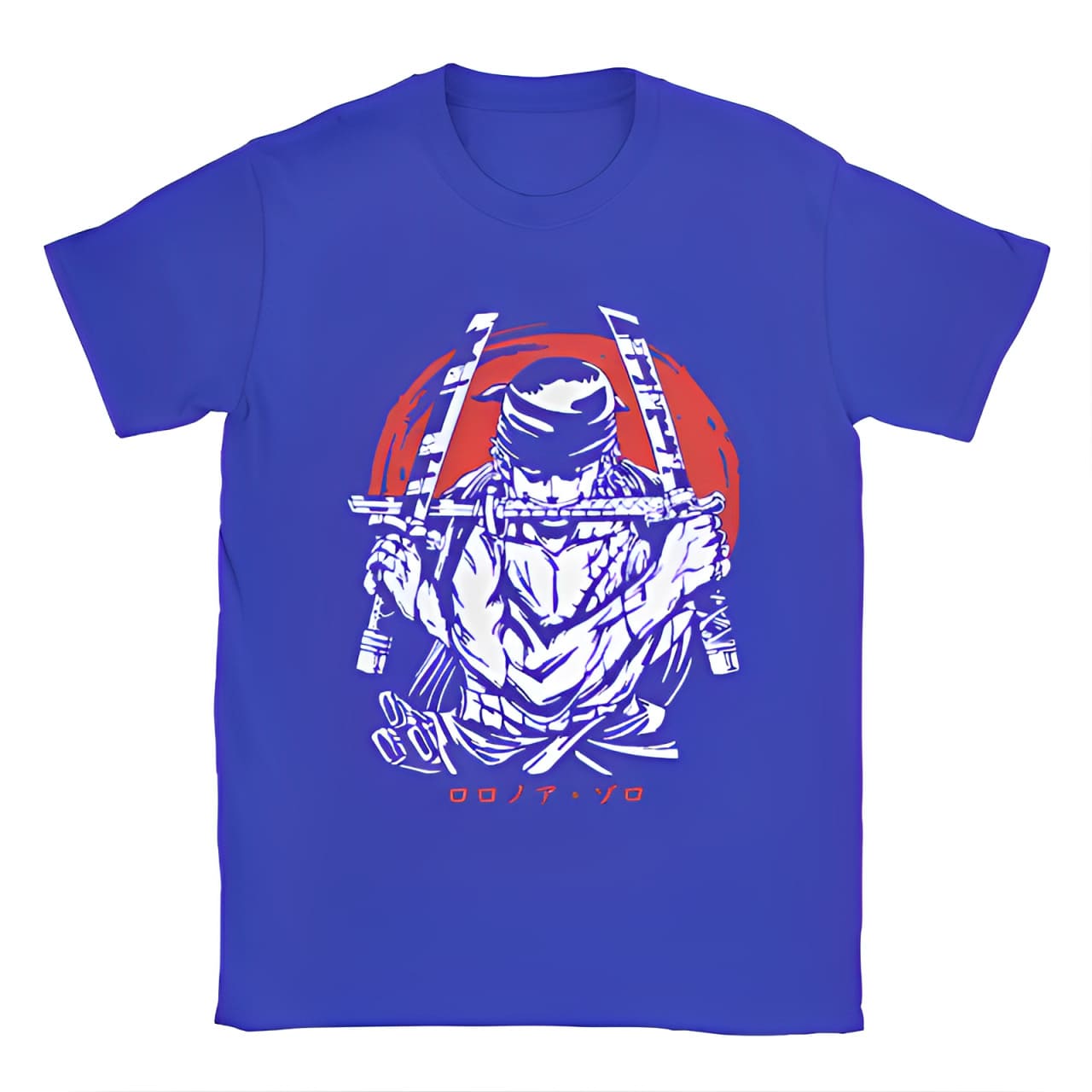 tshirt one piece zoro santoryu blue