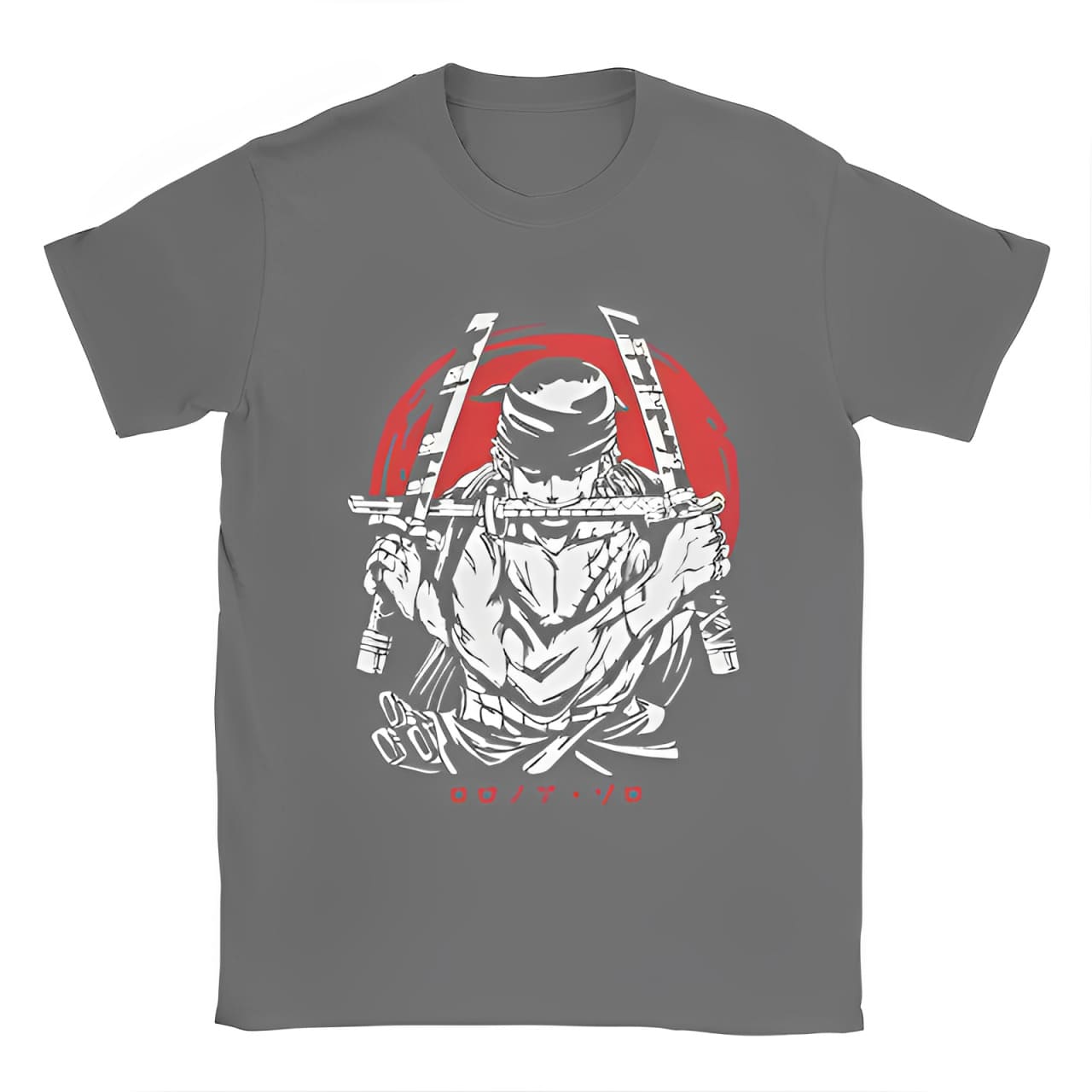 tshirt one piece zoro santoryu grey