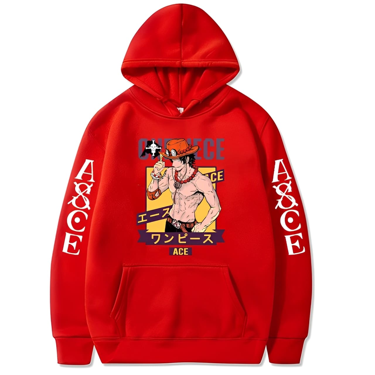 sweatshirt one piece ace asce red