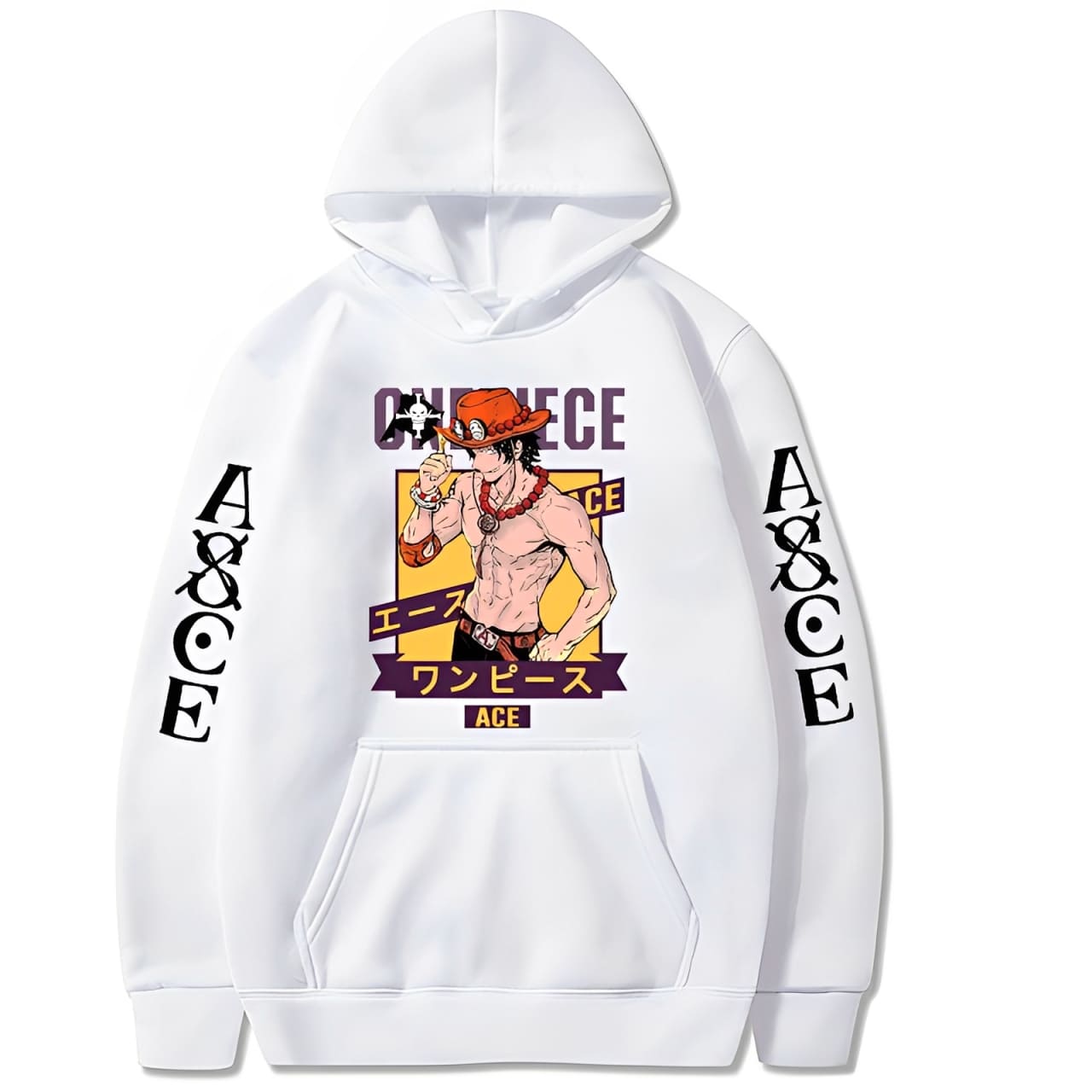 sweatshirt one piece ace asce white