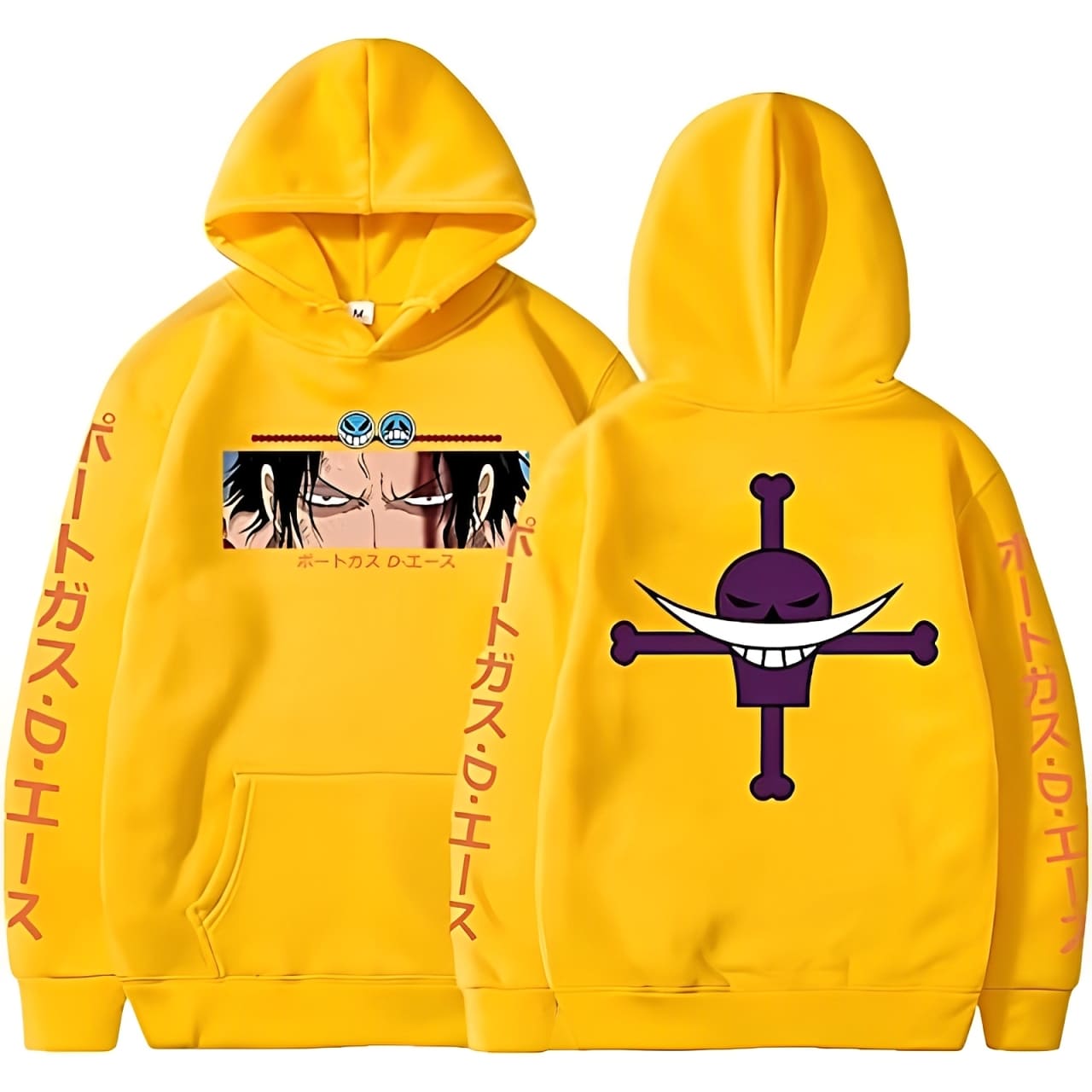 sweatshirt one piece ace marine ford yellow