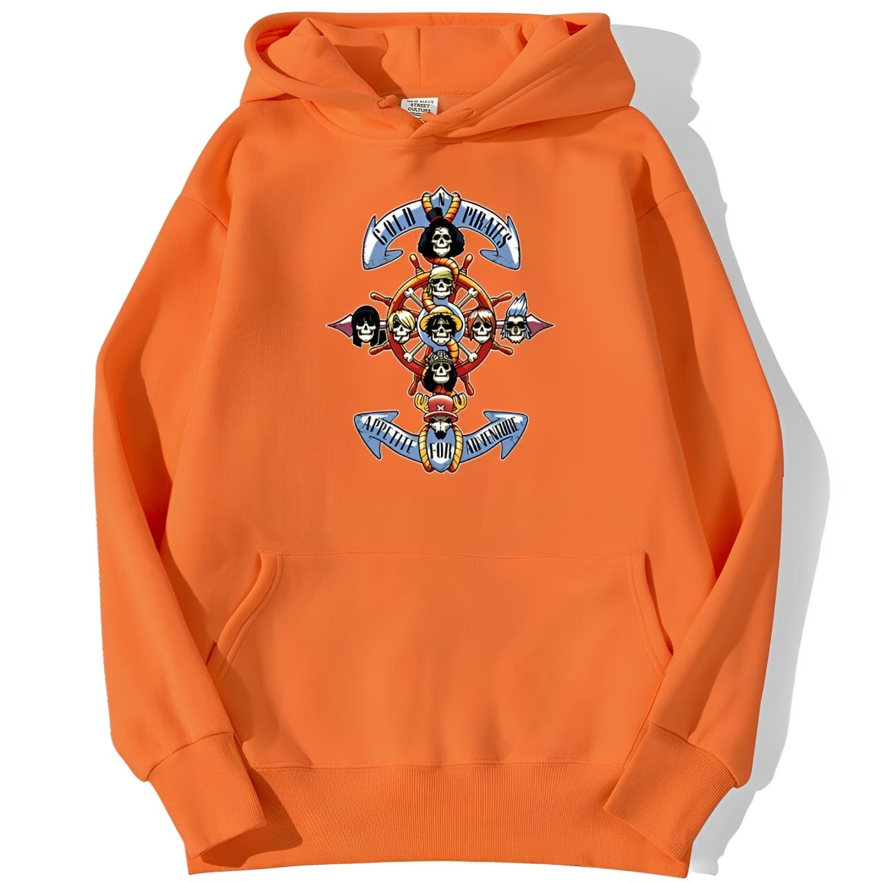 sweatshirt hoodie one piece gold pirates orange