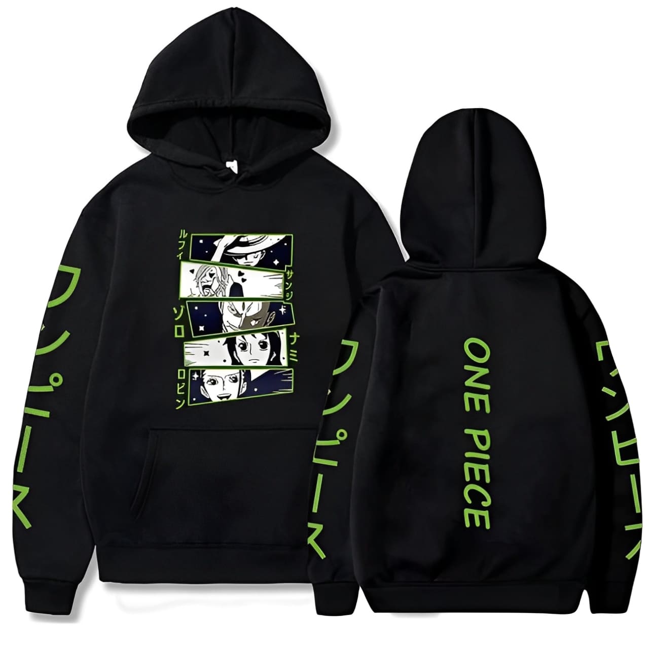 sweatshirt one piece green mugiwara black