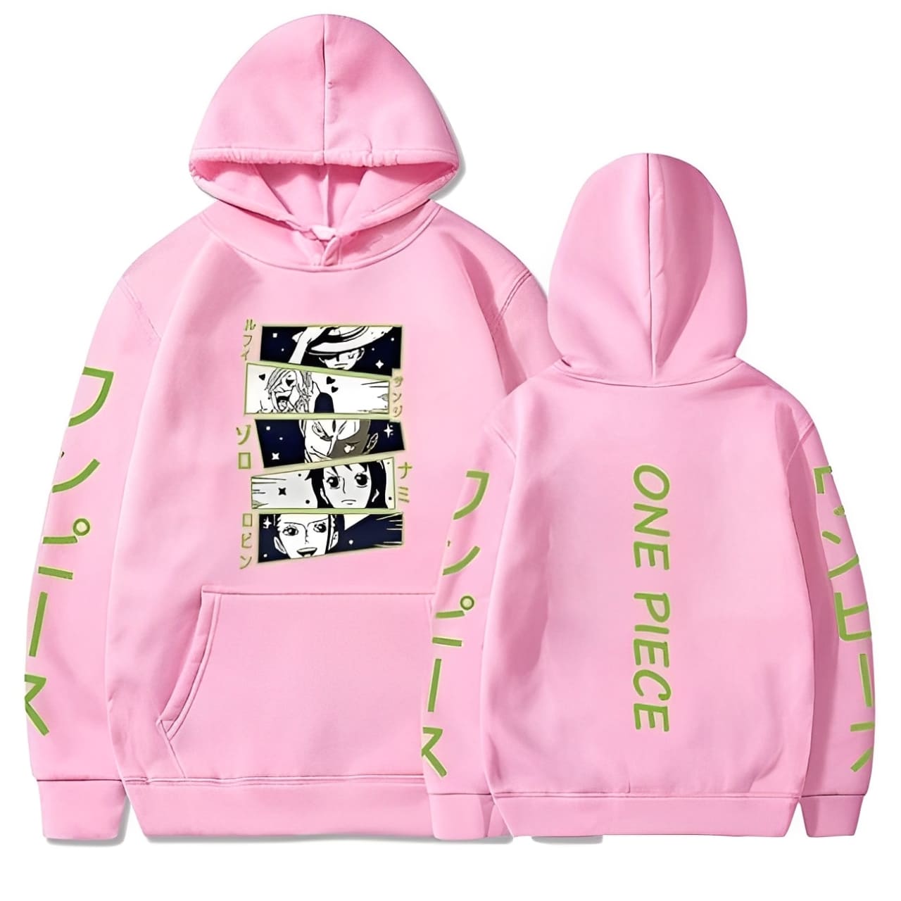 sweatshirt one piece green mugiwara pink
