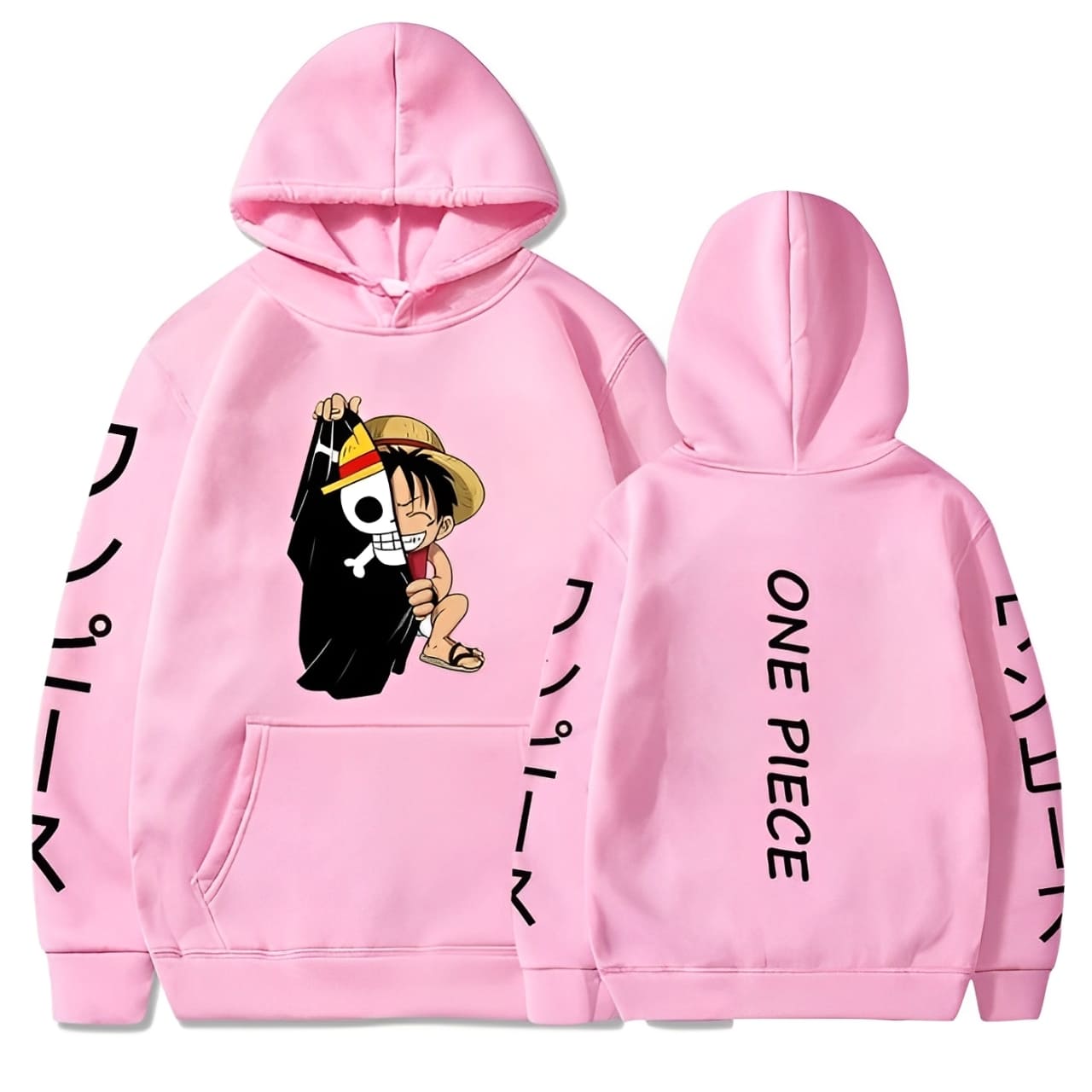 sweatshirt one piece monkey luffy flag hk pink