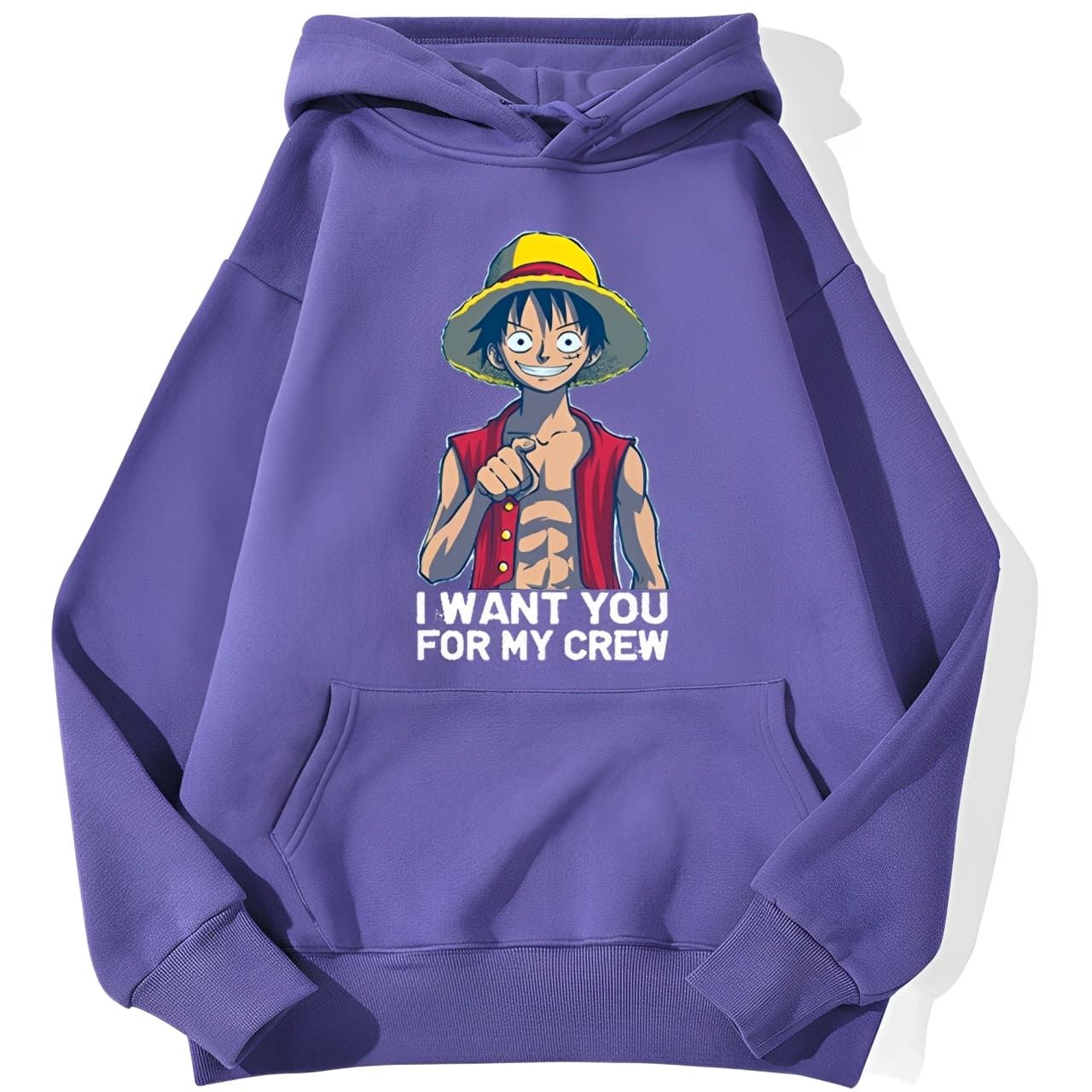 sweatshirt hoodie one piece luffy want you violet