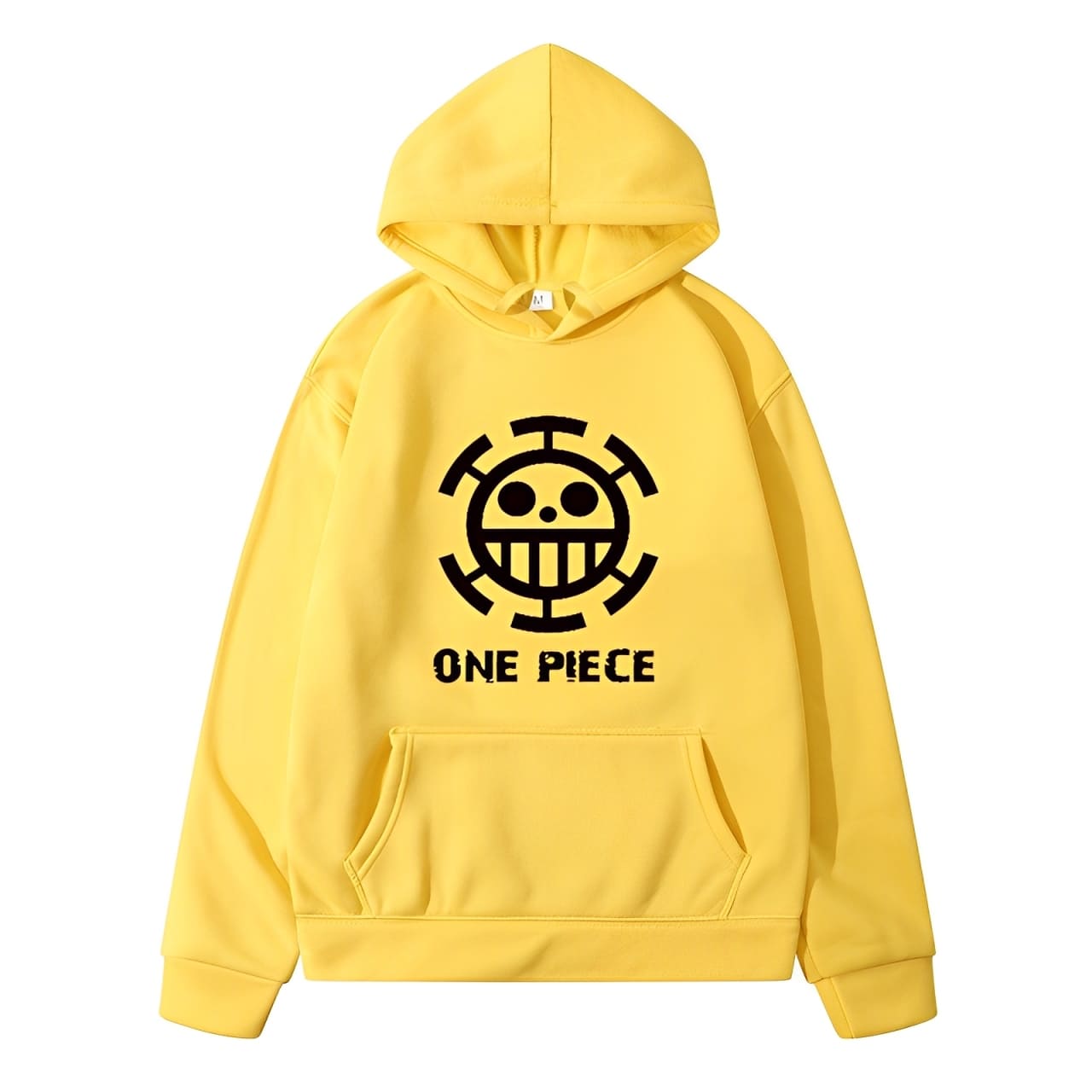 sweatshirt hoodie one piece traflagar law logo yellow