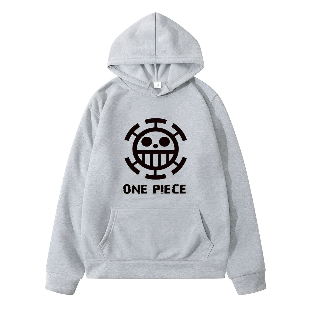 sweatshirt hoodie one piece traflagar law logo grey