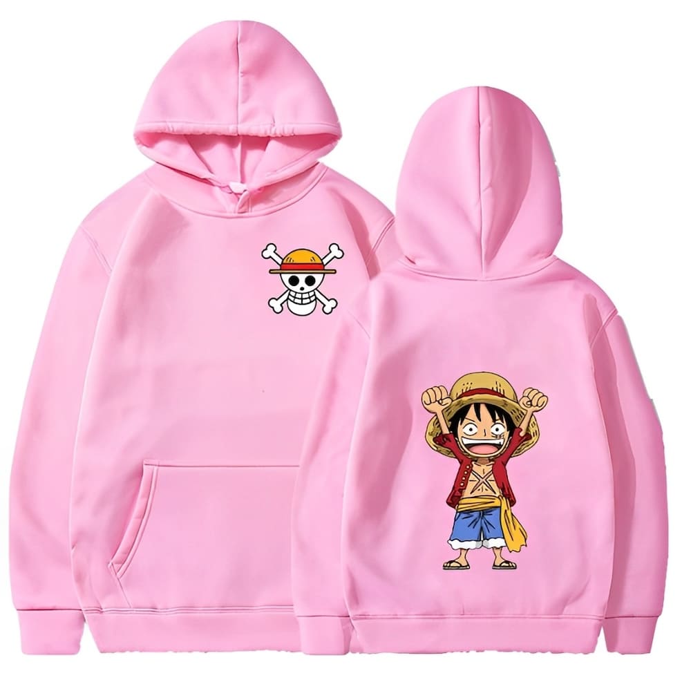 sweatshirt one piece monkey luffy pink