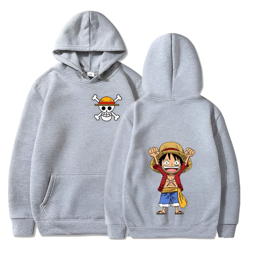 sweatshirt one piece monkey luffy grey