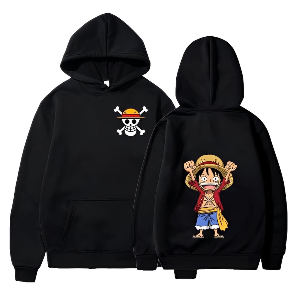 sweatshirt one piece monkey luffy black