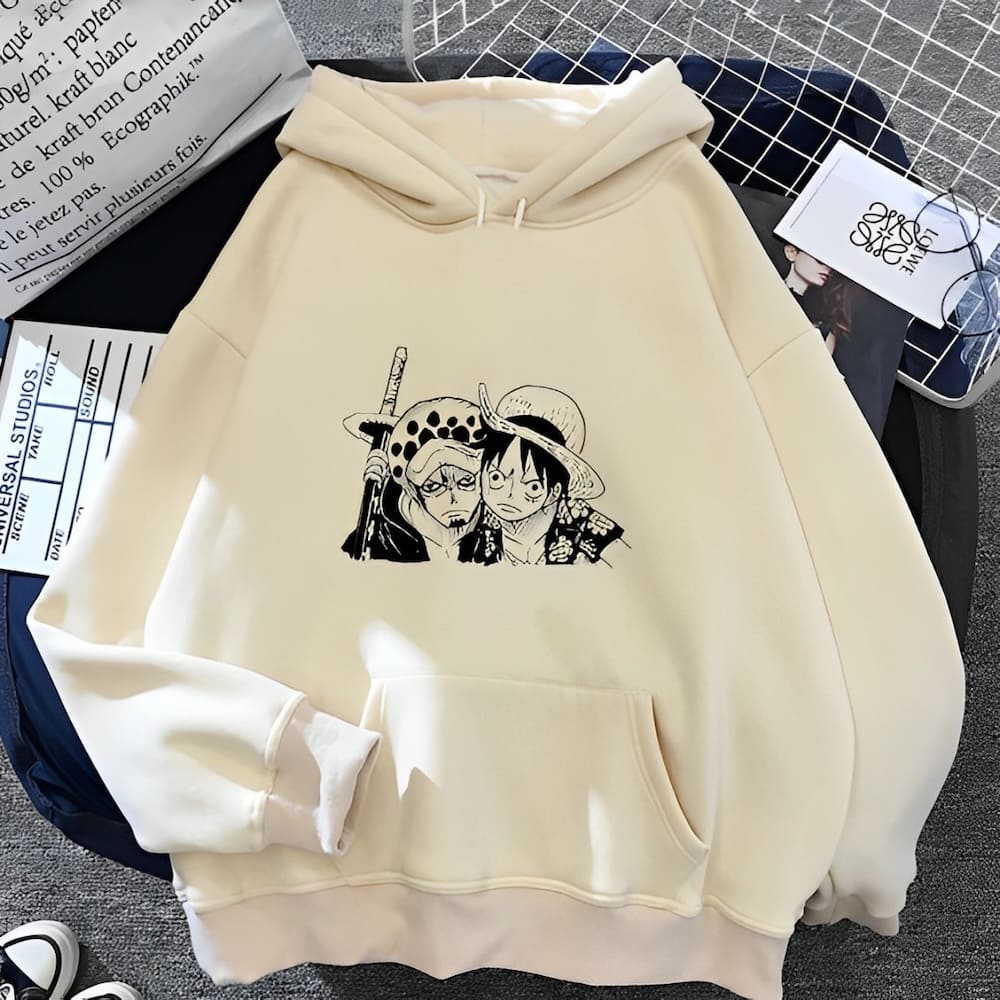 sweatshirt one piece luffy trafalgar law faces 2