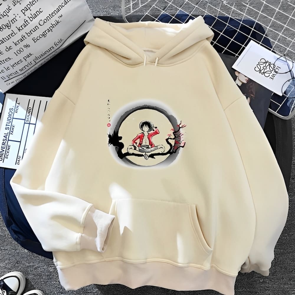 sweatshirt one piece monkey luffy flower 1