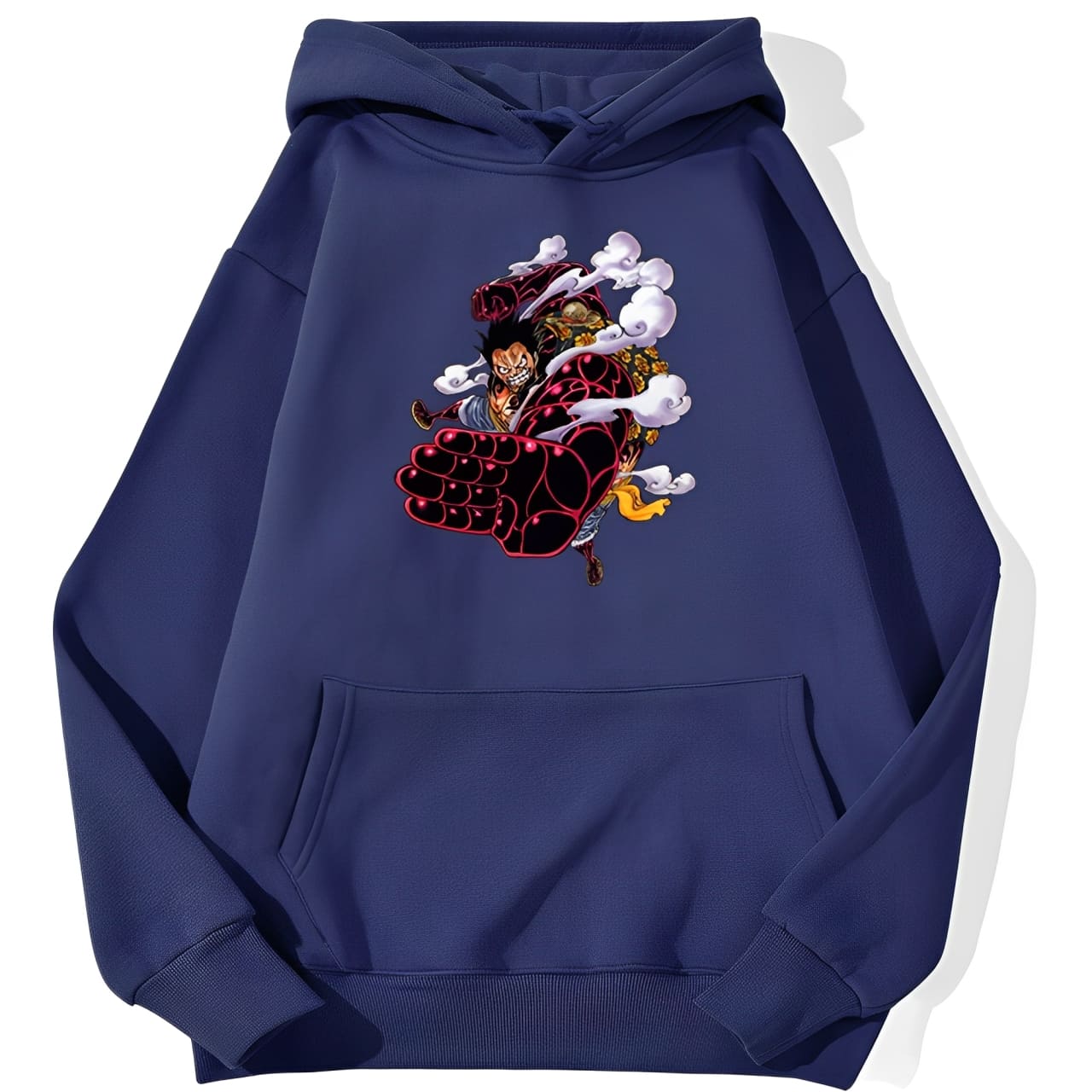 sweatshirt hoodie one piece luffy gear 4 bleu marine