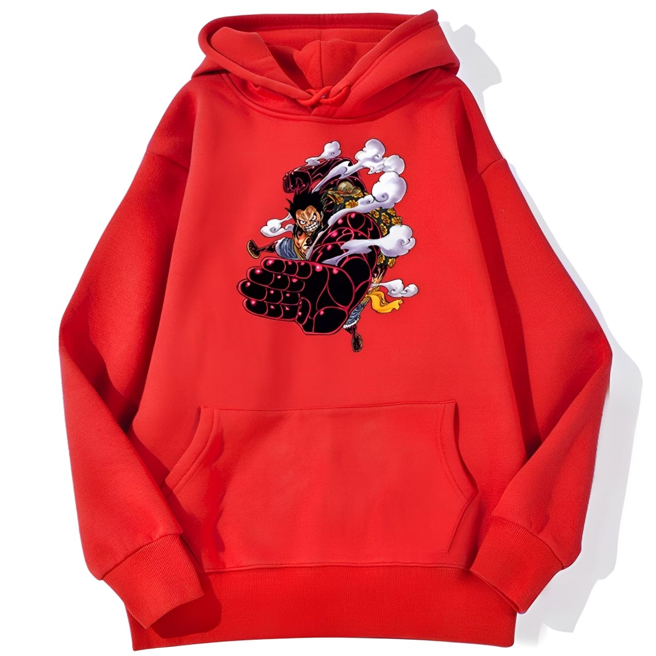 sweatshirt hoodie one piece luffy gear 4 rouge