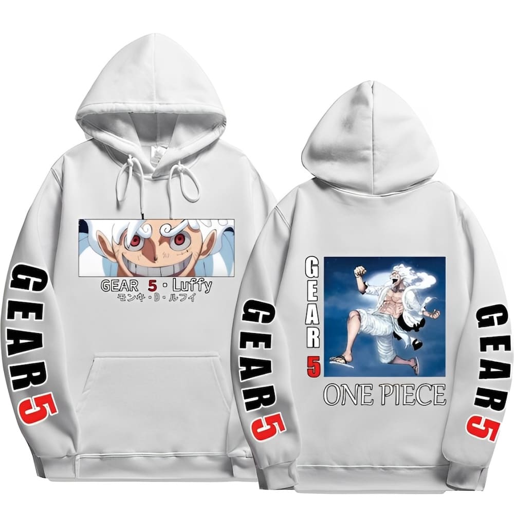 sweatshirt one piece monkey luffy gear fifth white