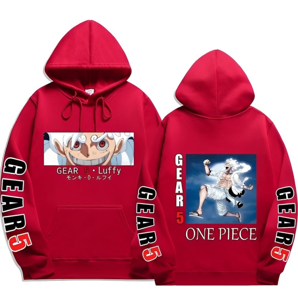 sweatshirt one piece monkey luffy gear fifth red