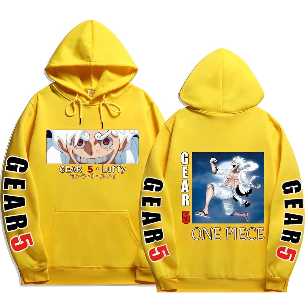 sweatshirt one piece monkey luffy gear fifth yellow