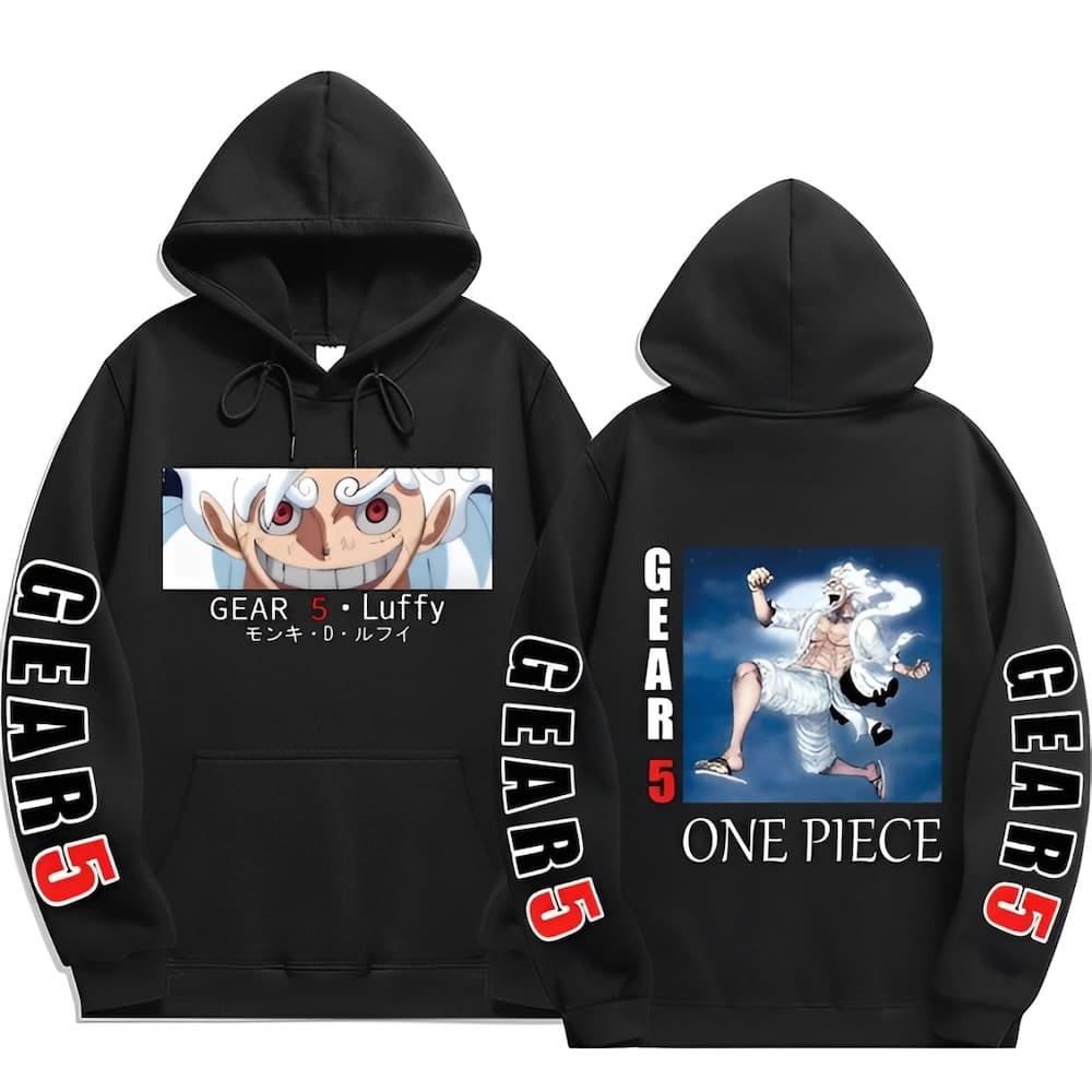 sweatshirt one piece monkey luffy gear fifth black