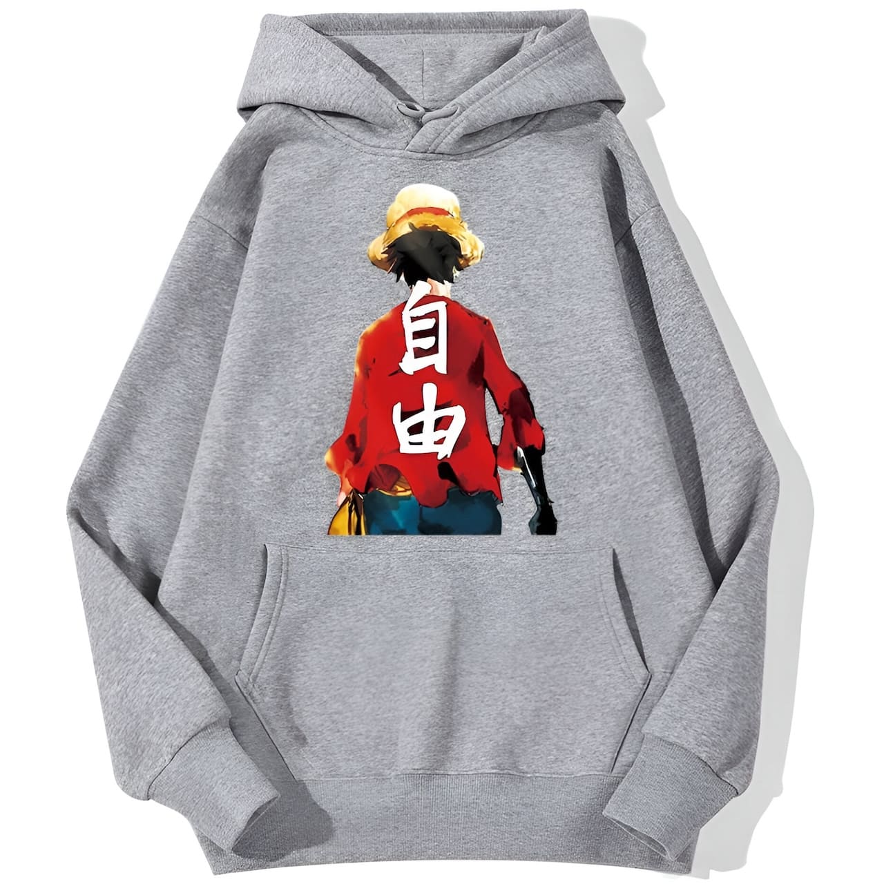 sweatshirt hoodie one piece luffy haki gris