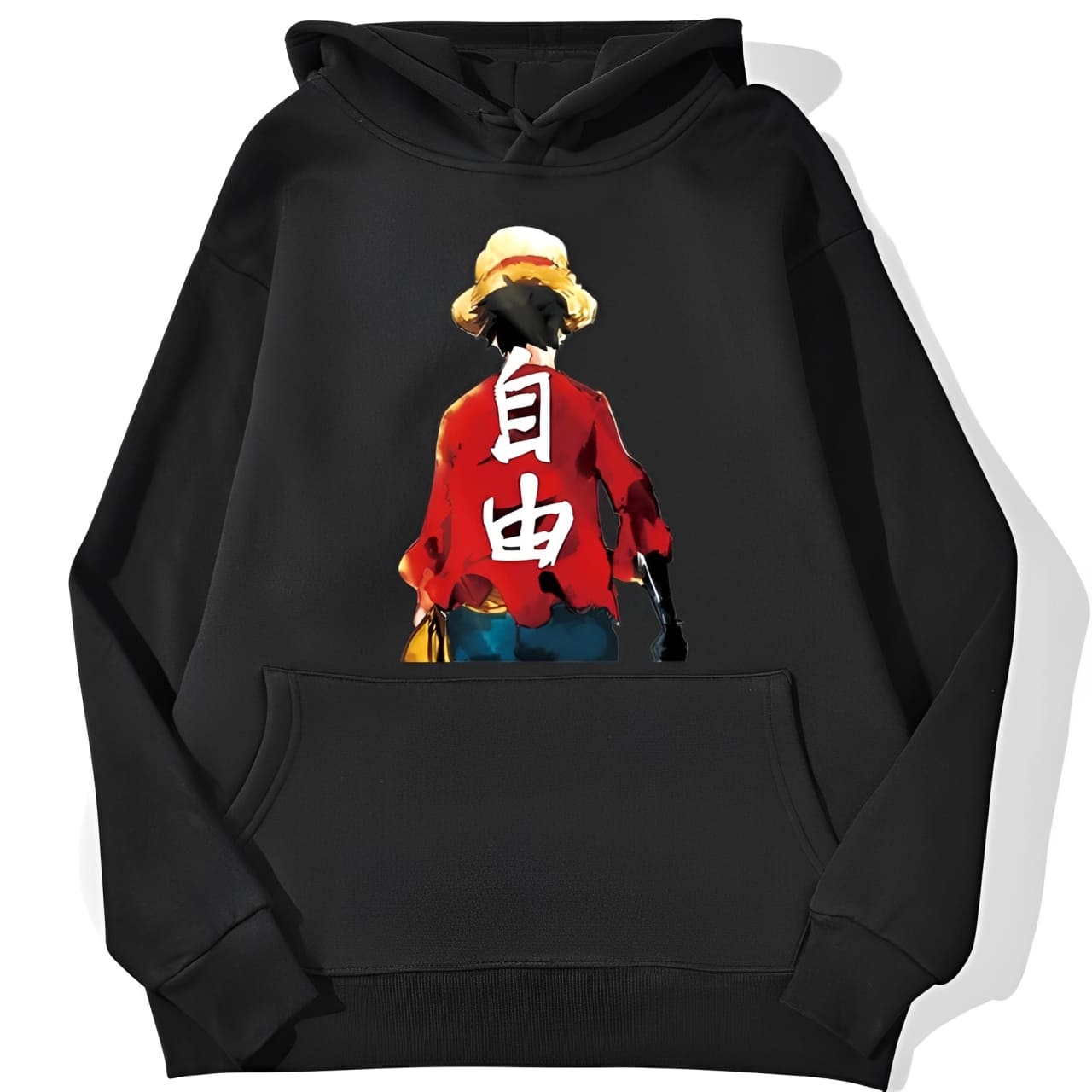 sweatshirt hoodie one piece luffy haki noir
