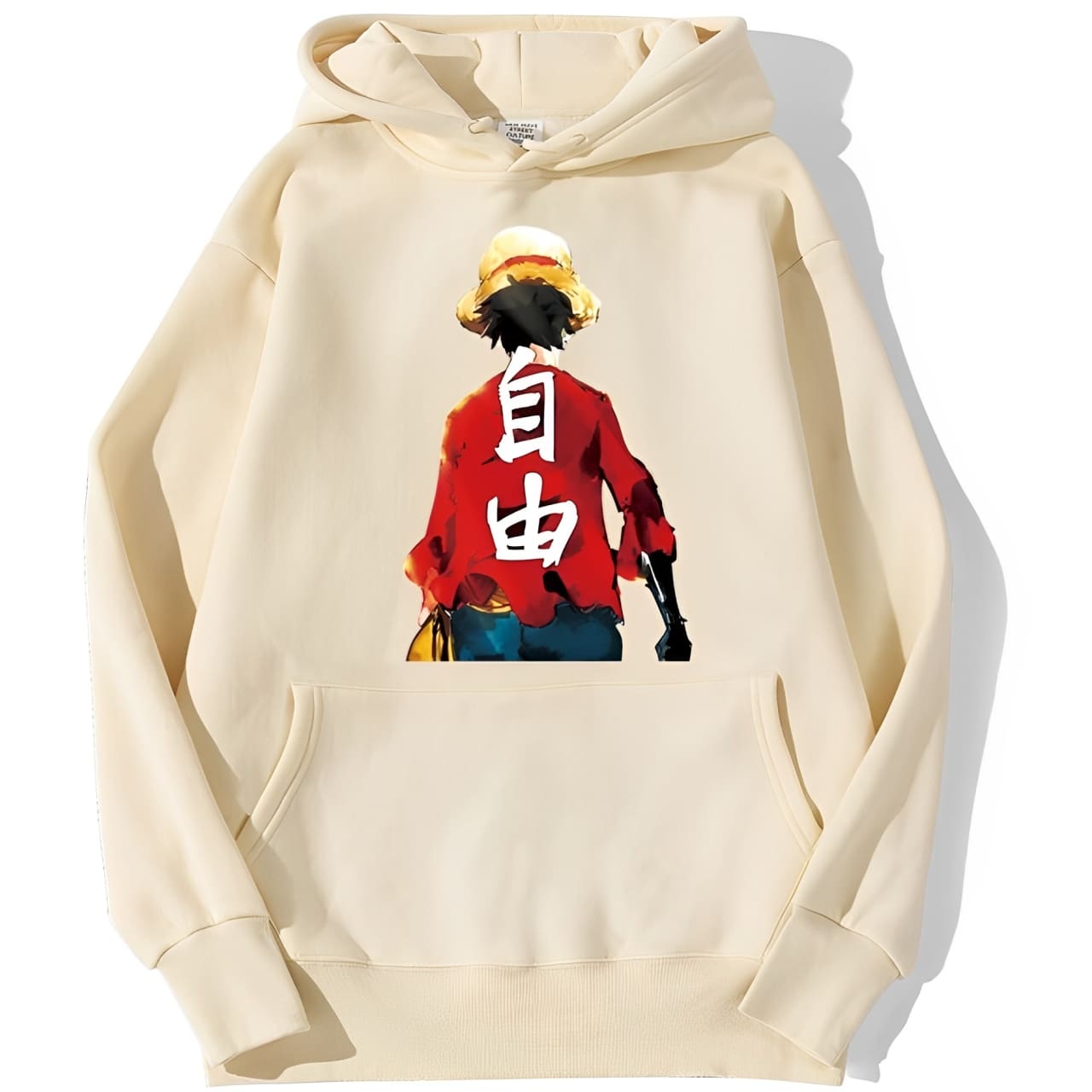 sweatshirt hoodie one piece luffy haki beige