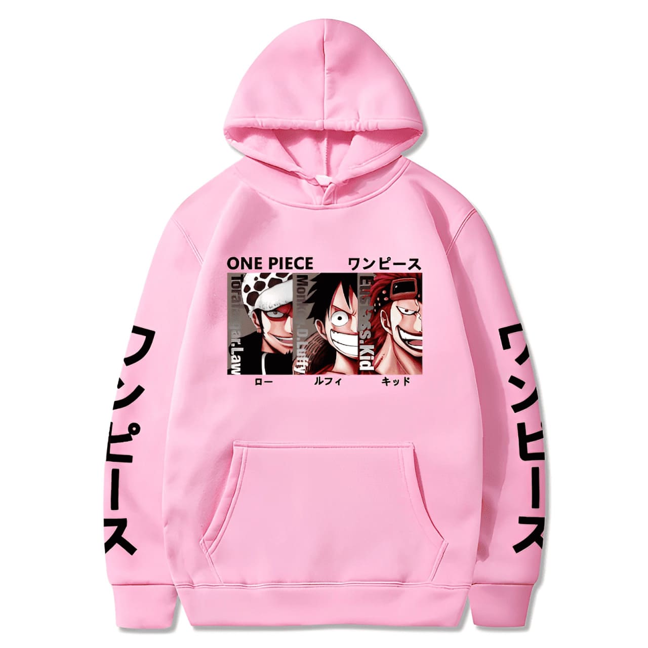 sweatshirt one piece luffy law kid pink