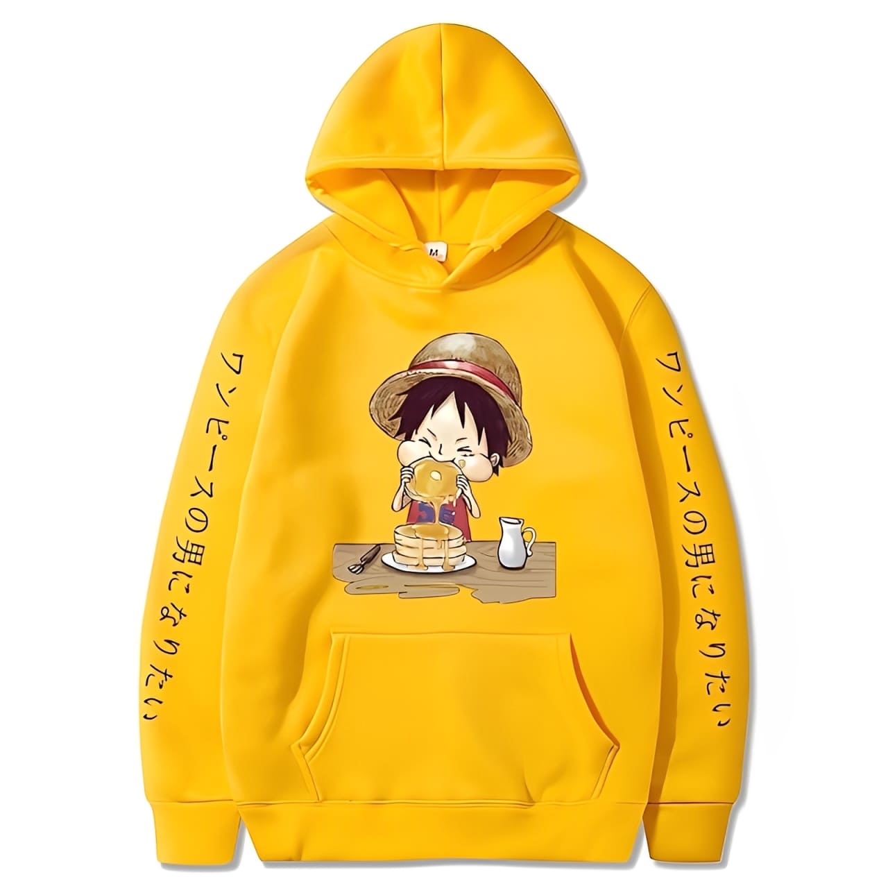 sweatshirt one piece luffy pancakes yellow