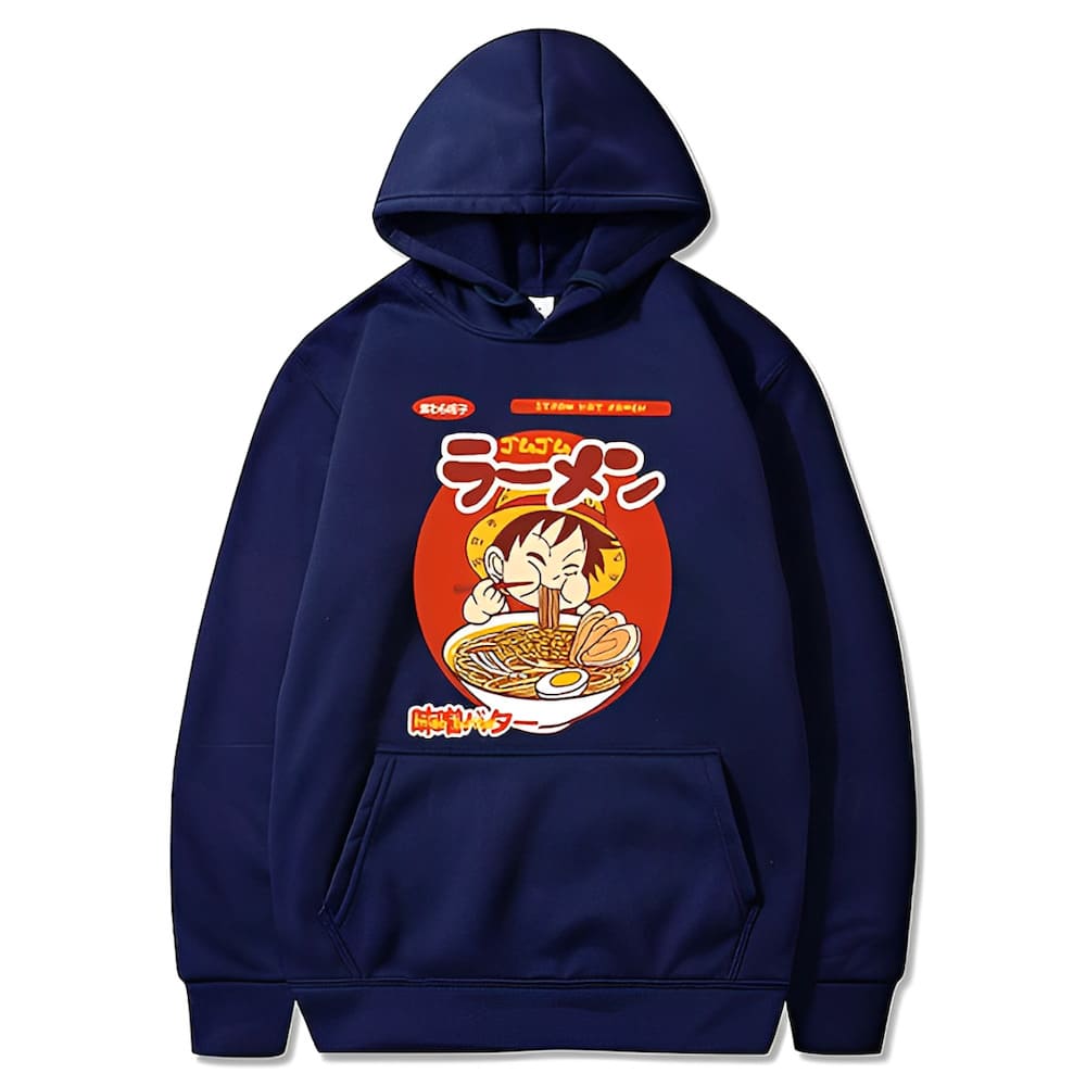 sweatshirt one piece luffy ramen dark blue