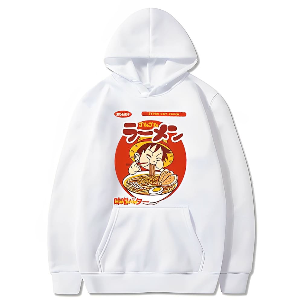 sweatshirt one piece luffy ramen white
