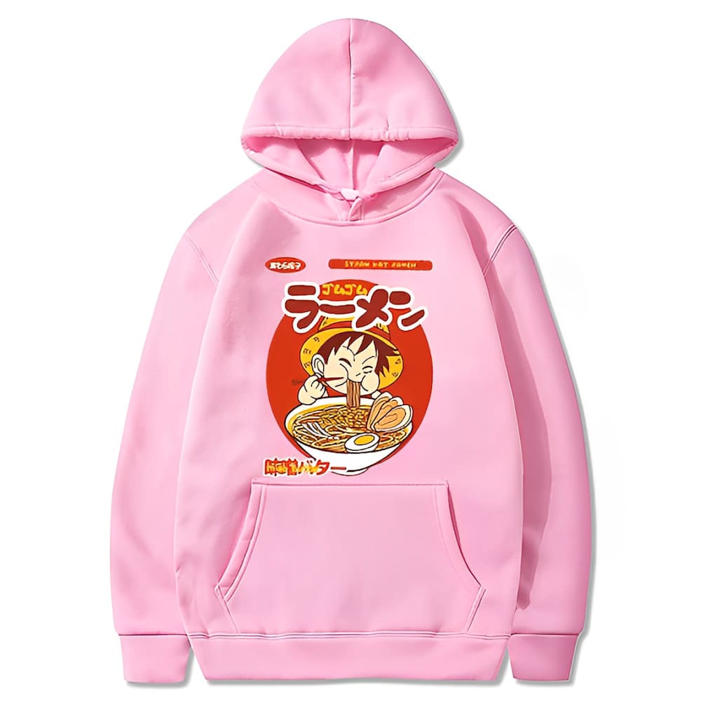 sweatshirt one piece luffy ramen pink
