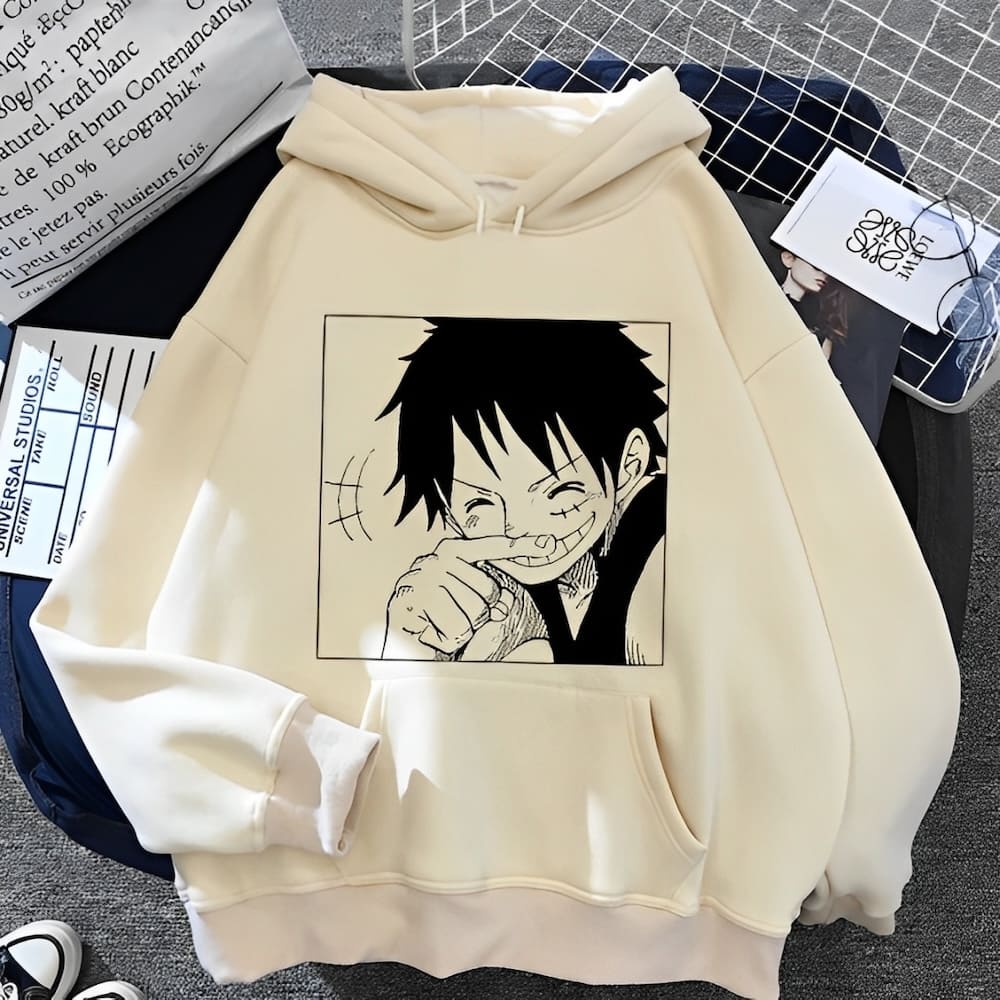 sweatshirt one piece monkey luffy rire 2