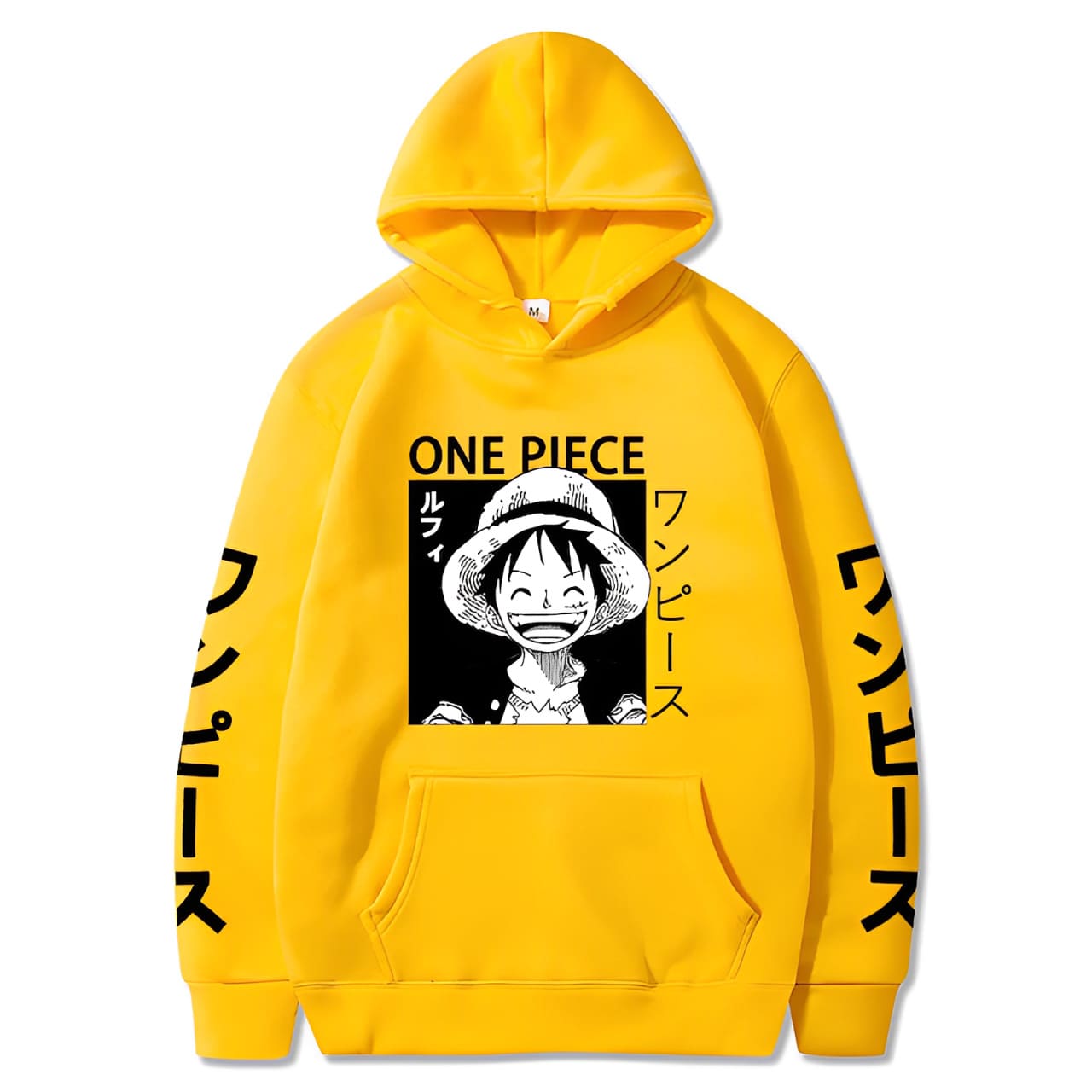 sweatshirt one piece luffy smile yellow