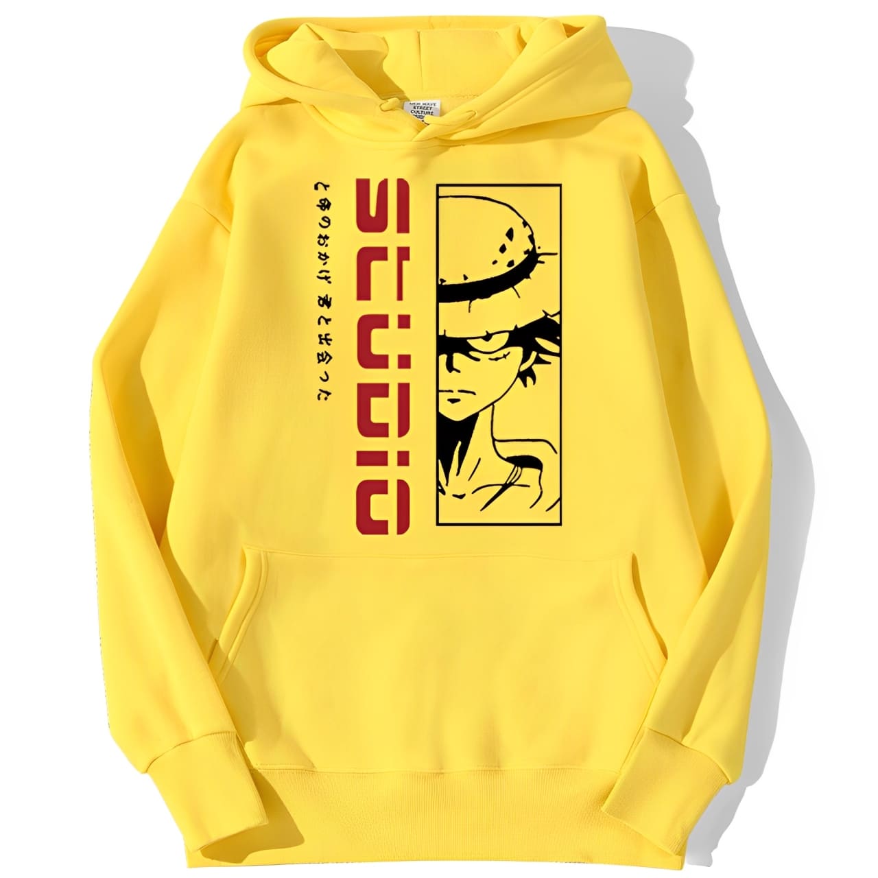 sweatshirt hoodie monkey luffy studio jaune
