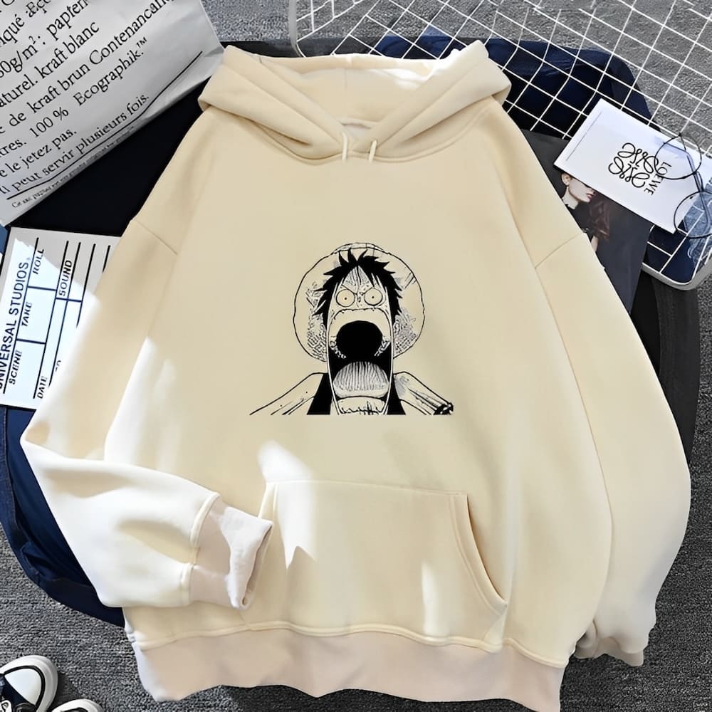 sweatshirt one piece monkey luffy surprised 1