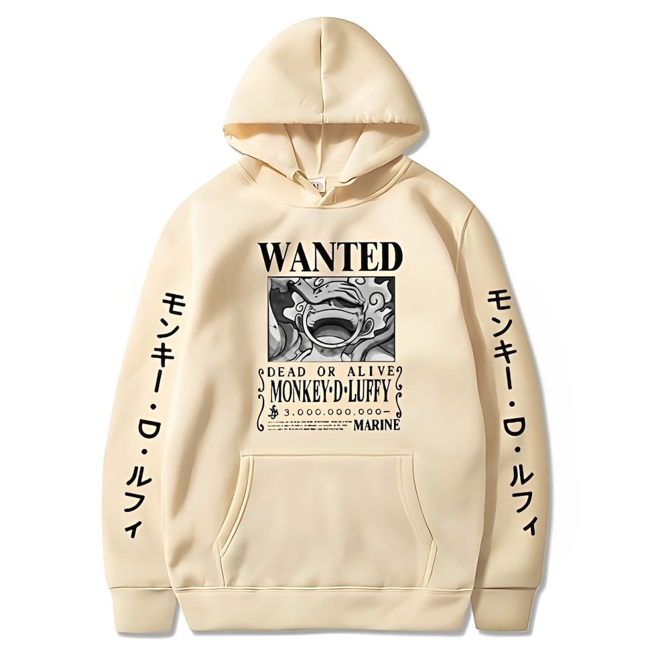 sweatshirt one piece luffy wanted gear 5 beige
