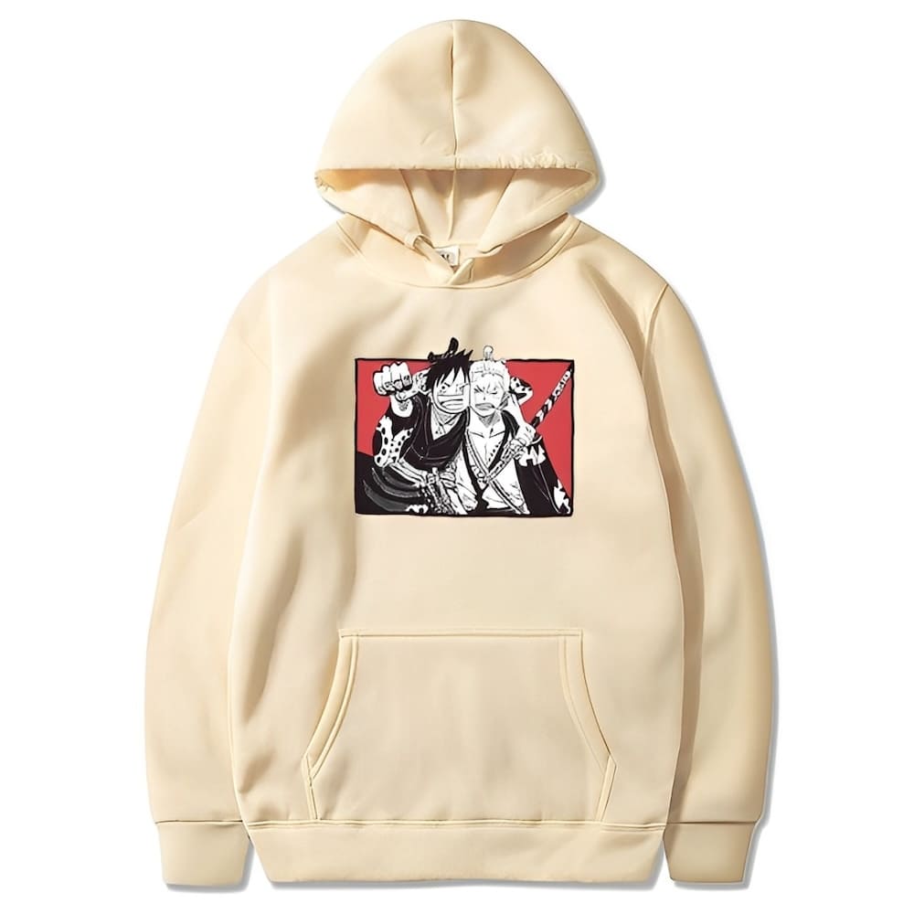sweatshirt one piece luffytaro zorojuro beige
