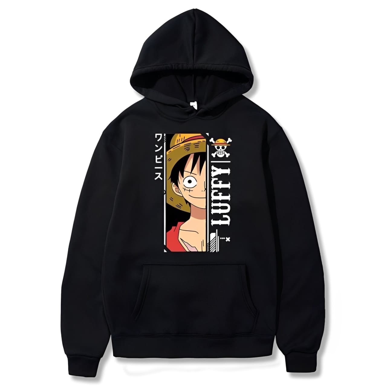 sweatshirt one piece monkey luffy noir